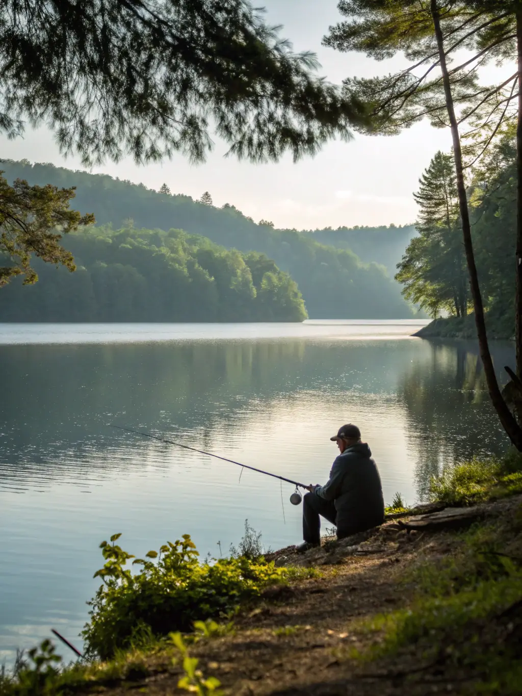 A photo of a well-stocked fishing area, showcasing the results of the organization's conservation efforts and responsible fishing regulations.
